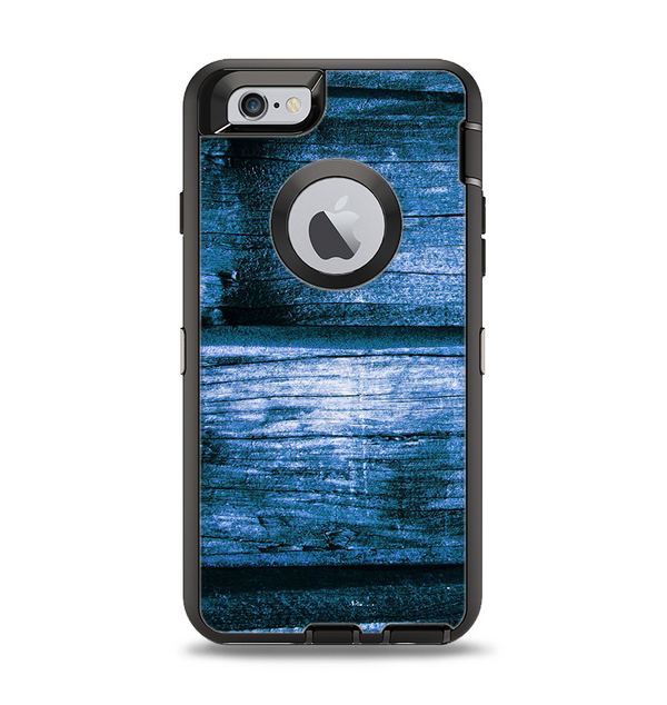 The Grunge Blue Wood Planks Apple iPhone 6 Otterbox Defender Case Skin Set