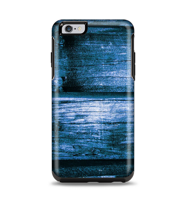 The Grunge Blue Wood Planks Apple iPhone 6 Plus Otterbox Symmetry Case Skin Set