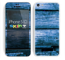 The Grunge Blue Wood Planks Skin for the Apple iPhone 5c