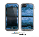The Grunge Blue Wood Planks Skin for the Apple iPhone 5c LifeProof Case