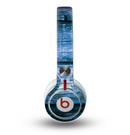 The Grunge Blue Wood Planks Skin for the Beats by Dre Mixr Headphones