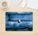 The Grunge Blue Wood Planks Skin Kit for the 12" Apple MacBook (A1534)