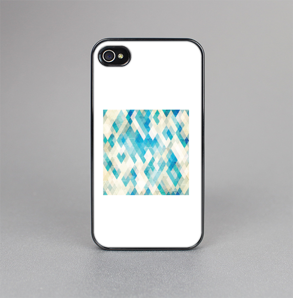 The Grunge Blue and Yellow Diamonds Panel Skin-Sert for the Apple iPhone 4-4s Skin-Sert Case