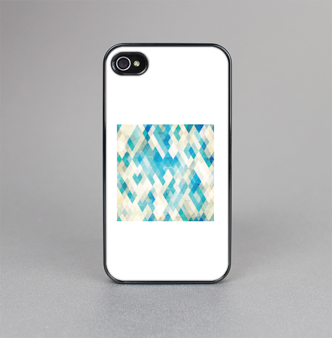 The Grunge Blue and Yellow Diamonds Panel Skin-Sert for the Apple iPhone 4-4s Skin-Sert Case