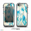 The Grunge Blue and Yellow Diamonds Panel Skin for the iPhone 5c nüüd LifeProof Case