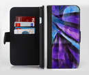 The Grunge Dark Blue Painted Overlay Ink-Fuzed Leather Folding Wallet Credit-Card Case for the Apple iPhone 6/6s, 6/6s Plus, 5/5s and 5c