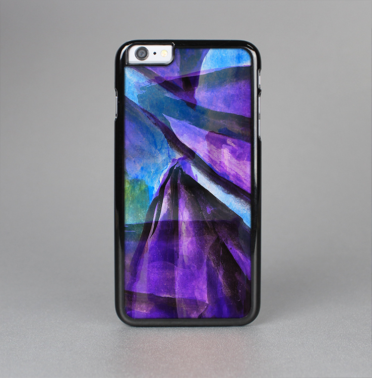 The Grunge Dark Blue Painted Overlay Skin-Sert Case for the Apple iPhone 6 Plus