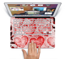 The Grunge Dark & Light Red Hearts Skin Set for the Apple MacBook Air 13"