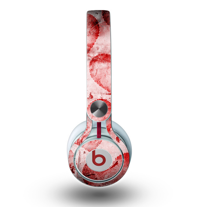 The Grunge Dark & Light Red Hearts Skin for the Beats by Dre Mixr Headphones