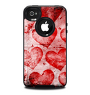 The Grunge Dark & Light Red Hearts Skin for the iPhone 4-4s OtterBox Commuter Case