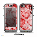 The Grunge Dark & Light Red Hearts Skin for the iPhone 5c nüüd LifeProof Case