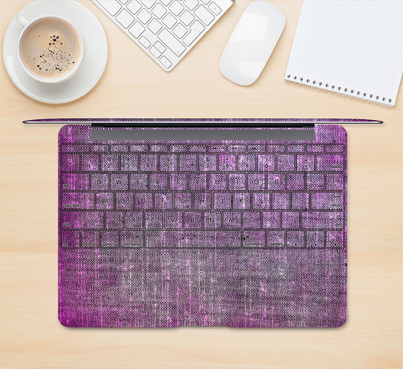 The Grunge Dark Pink Texture Skin Kit for the 12" Apple MacBook (A1534)