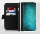 The Grunge Green Textured Surface Ink-Fuzed Leather Folding Wallet Credit-Card Case for the Apple iPhone 6/6s, 6/6s Plus, 5/5s and 5c