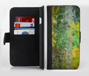 The Grunge Green & Yellow Surface Ink-Fuzed Leather Folding Wallet Credit-Card Case for the Apple iPhone 6/6s, 6/6s Plus, 5/5s and 5c
