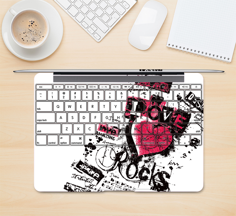 The Grunge Love Rocks Skin Kit for the 12" Apple MacBook (A1534)