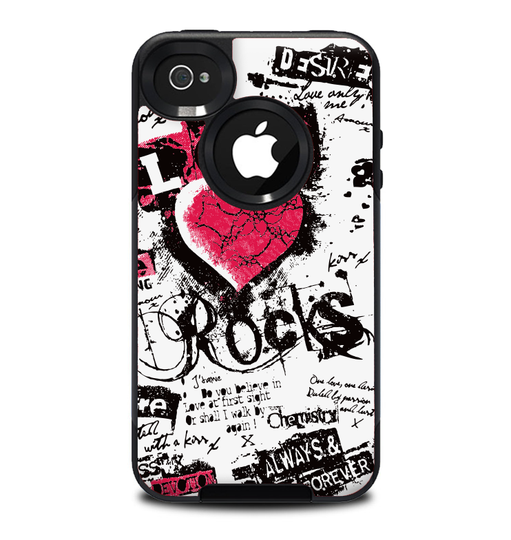 The Grunge Love Rocks Skin for the iPhone 4-4s OtterBox Commuter Case