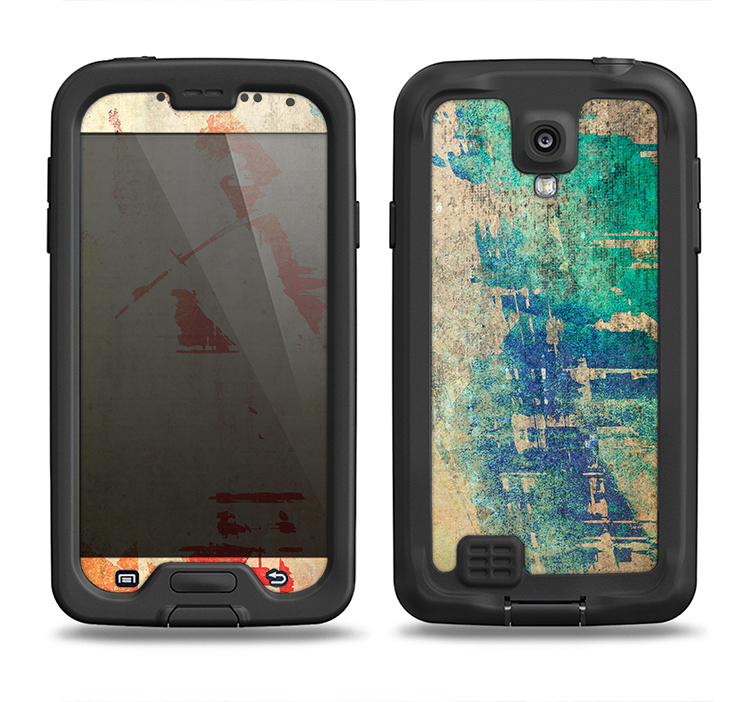 The Grunge Multicolor Textured Surface Samsung Galaxy S4 LifeProof Nuud Case Skin Set