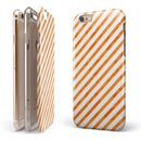 The Grunge Orange and White Slanted Lines iPhone 6/6s or 6/6s Plus 2-Piece Hybrid INK-Fuzed Case