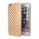 The Grunge Orange and White Slanted Lines iPhone 6/6s or 6/6s Plus 2-Piece Hybrid INK-Fuzed Case