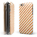 The Grunge Orange and White Slanted Lines iPhone 6/6s or 6/6s Plus 2-Piece Hybrid INK-Fuzed Case