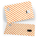 The Grunge Orange and White Slanted Lines  - Premium Protective Decal Skin-Kit for the Apple Credit Card