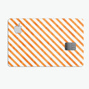 The Grunge Orange and White Slanted Lines  - Premium Protective Decal Skin-Kit for the Apple Credit Card