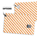 The Grunge Orange and White Slanted Lines  - Premium Protective Decal Skin-Kit for the Apple Credit Card