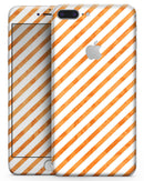 The Grunge Orange and White Slanted Lines  - Skin-kit for the iPhone 8 or 8 Plus
