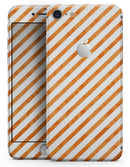 The Grunge Orange and White Slanted Lines  - Skin-kit for the iPhone 8 or 8 Plus