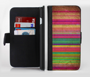 The Grunge Thin Vibrant Strips Ink-Fuzed Leather Folding Wallet Credit-Card Case for the Apple iPhone 6/6s, 6/6s Plus, 5/5s and 5c
