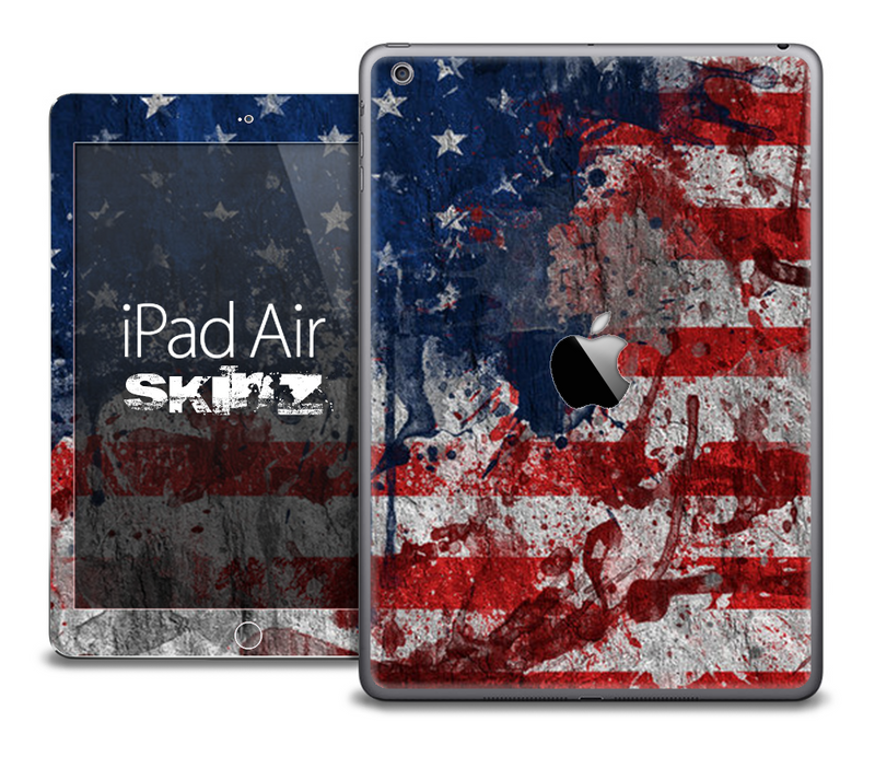 The Grunge USA Flag Skin for the iPad Air