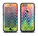 The Grunge Vibrant Green and Neon Chevron Pattern Apple iPhone 6/6s Plus LifeProof Fre Case Skin Set