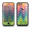 The Grunge Vibrant Green and Neon Chevron Pattern Apple iPhone 6/6s LifeProof Fre Case Skin Set