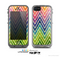 The Grunge Vibrant Green and Neon Chevron Pattern Skin for the Apple iPhone 5c LifeProof Case