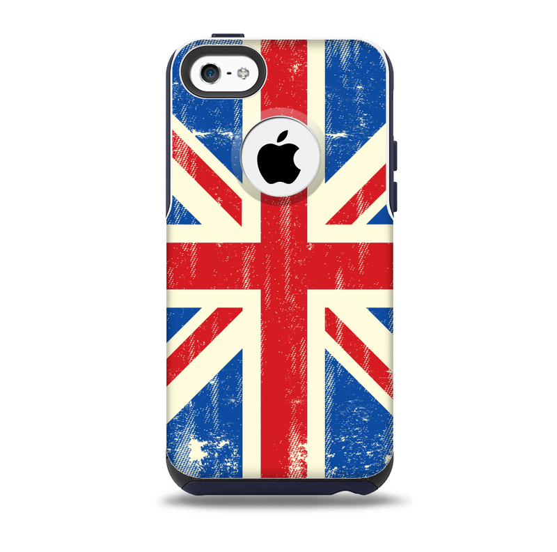 The Grunge Vintage Textured London England Flag Skin for the iPhone 5c OtterBox Commuter Case