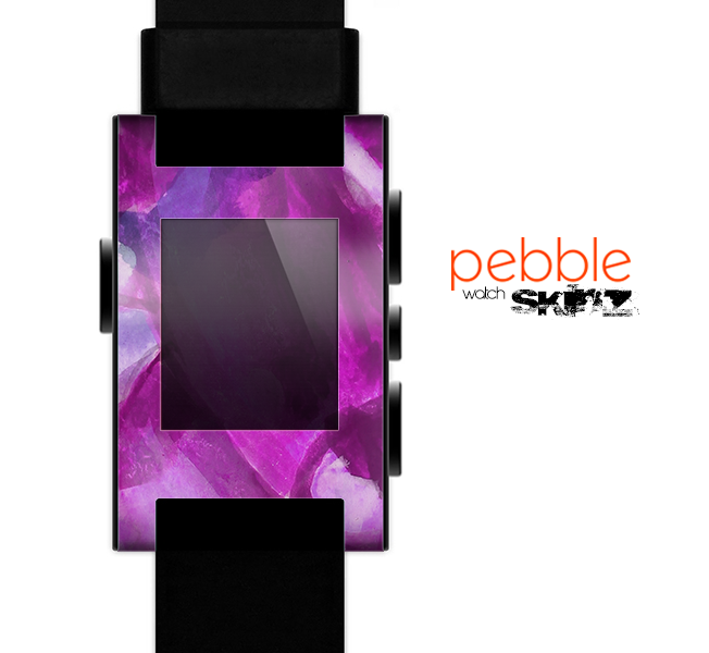 The Grunge Watercolor Pink Strokes Skin for the Pebble SmartWatch