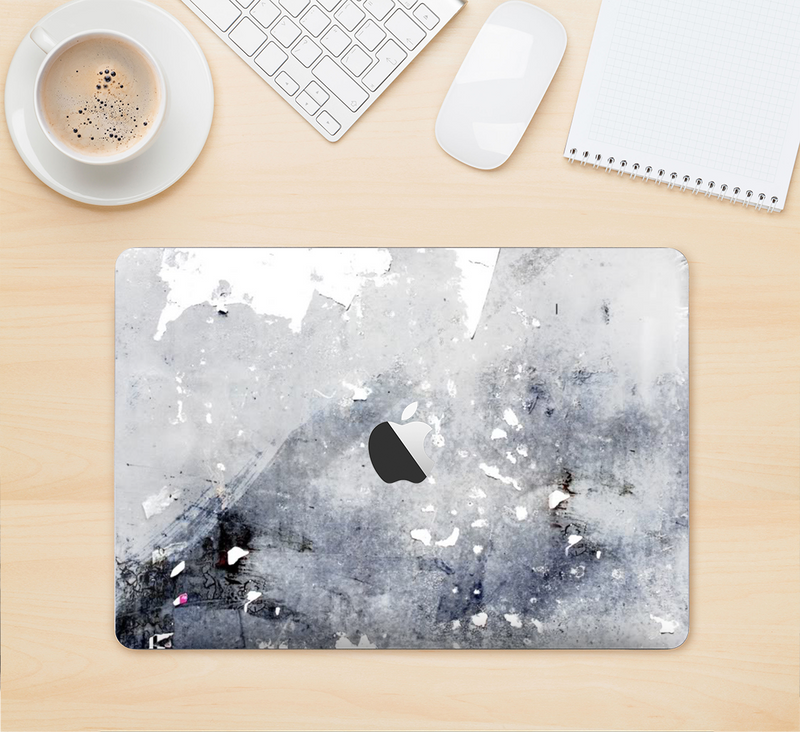 The Grunge White & Gray Texture Skin Kit for the 12" Apple MacBook (A1534)