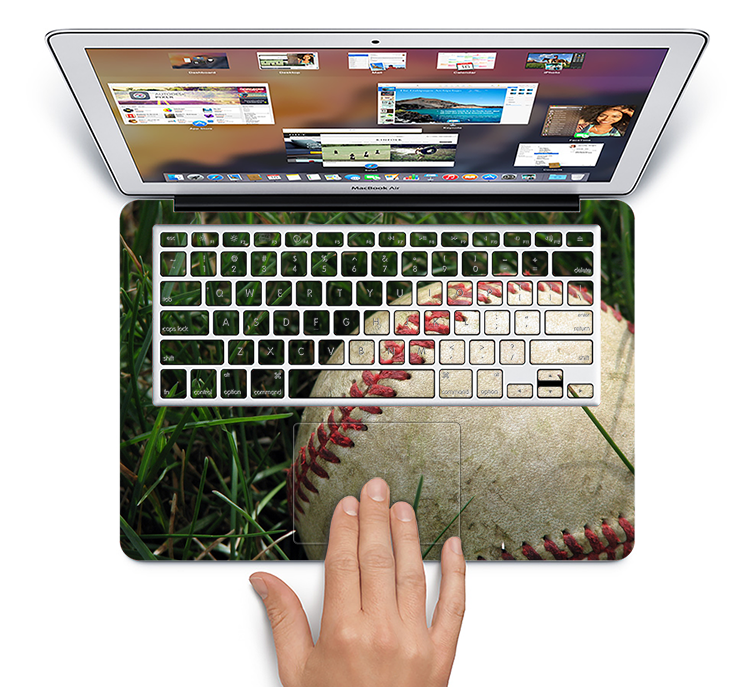 The Grunge Worn Baseball Skin Set for the Apple MacBook Pro 15" with Retina Display