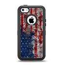 The Grungy American Flag Apple iPhone 5c Otterbox Defender Case Skin Set