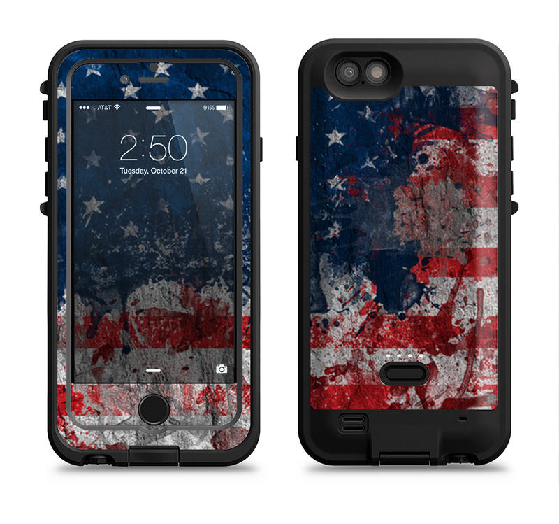 the grungy american flag  iPhone 6/6s Plus LifeProof Fre POWER Case Skin Kit