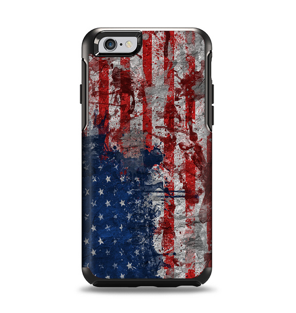 The Grungy American Flag Apple iPhone 6 Otterbox Symmetry Case Skin Set