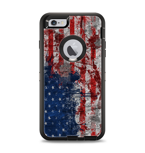 The Grungy American Flag Apple iPhone 6 Plus Otterbox Defender Case Skin Set