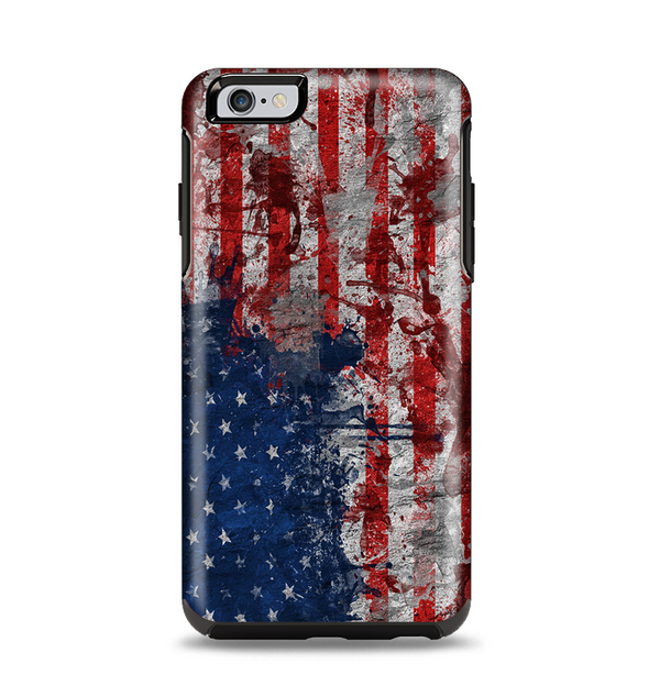 The Grungy American Flag Apple iPhone 6 Plus Otterbox Symmetry Case Skin Set