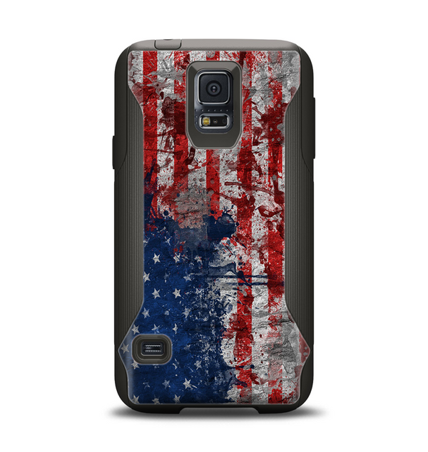 The Grungy American Flag Samsung Galaxy S5 Otterbox Commuter Case Skin Set