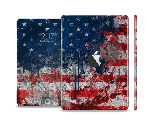 The Grungy American Flag Skin Set for the Apple iPad Mini 4
