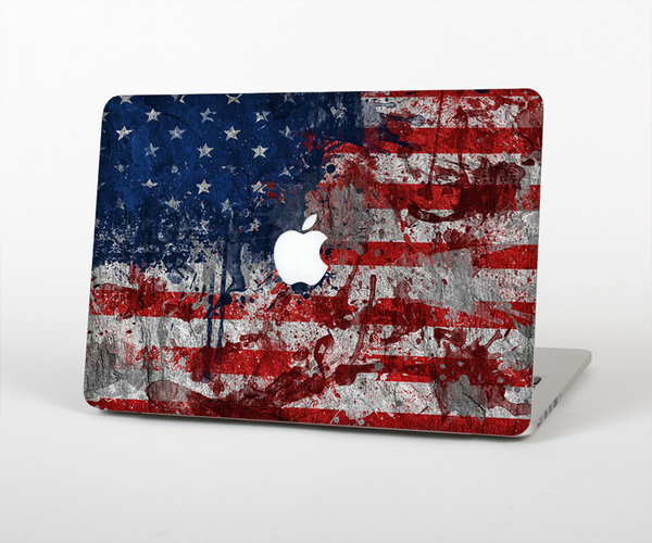 The Grungy American Flag Skin Set for the Apple MacBook Pro 15" with Retina Display