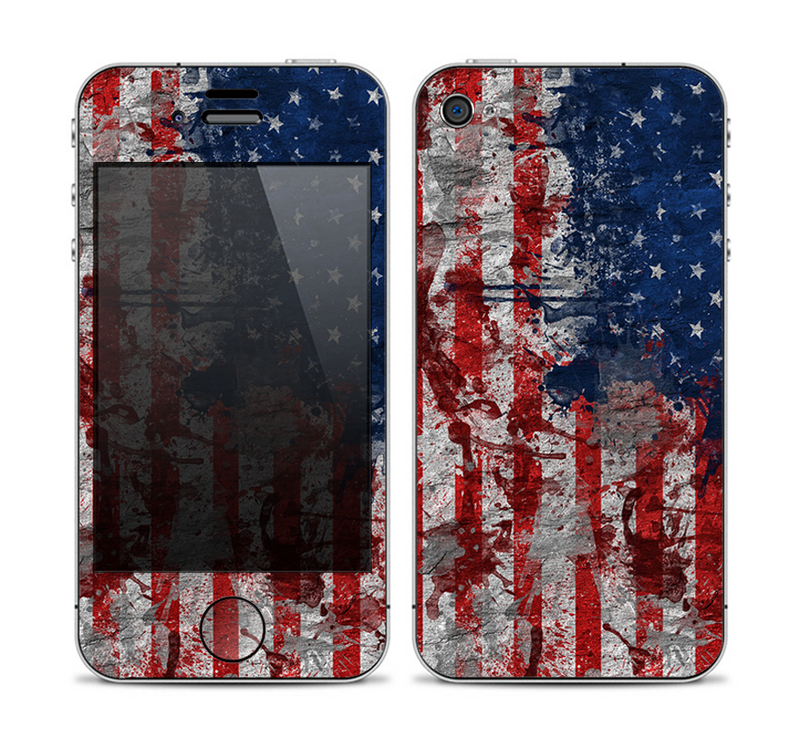 The Grungy American Flag Skin for the Apple iPhone 4-4s