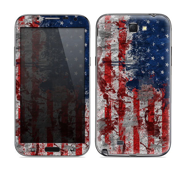 The Grungy American Flag Skin for the Samsung Galaxy Note 2