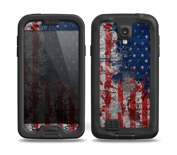 The Grungy American Flag Skin for the Samsung Galaxy S4 frē LifeProof Case