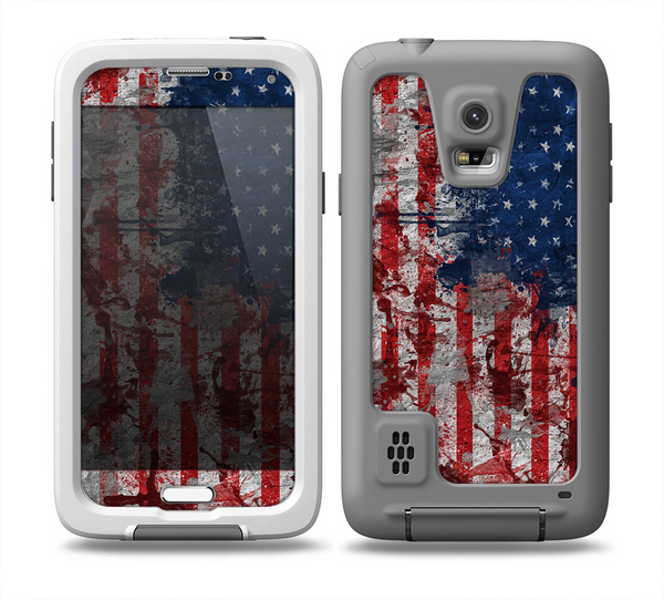The Grungy American Flag Skin for the Samsung Galaxy S5 frē LifeProof Case